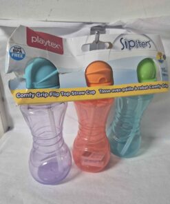 Pack of 3 comfy grip flip top straw