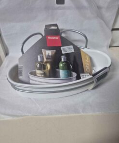 Beautiful Self draining bath tray with metal rack
