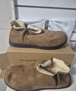 Men's micro suede hose shoes, size 13 camel