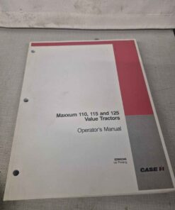 Maxxum 110 115 125 operators manual