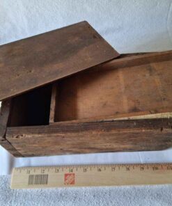Vintage Wooden Box with Tray and Lid
