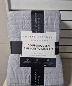Social standard double/ queen 3piece quilt set