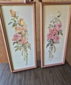 Qty 2 floral oblong pictures