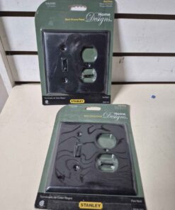 Qty 2 stanley black bronze receptacle / switch plates