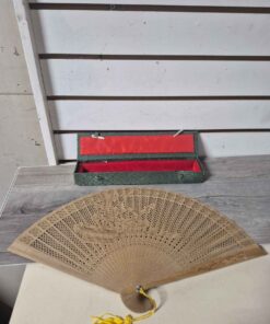 Vintage Chinese fan with case