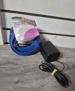 Network cable and a/c - 12 volt adaptor