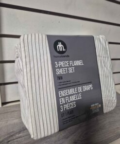 3 piece flannel sheet set black white