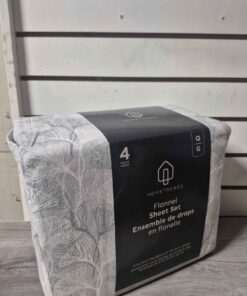 Queen size flannel sheet set leaf design