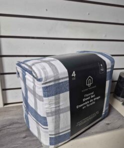 Checkered 4 piece flannel sheet set king