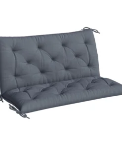 Porch Swing Cushion Garden Bench Cushion with Backrest, Non-Slip 2-seater Soft Pad, Swing Chair Mat Replacement for Indoor and Outdoor, 39.4" x 38.6", Dark Grey
