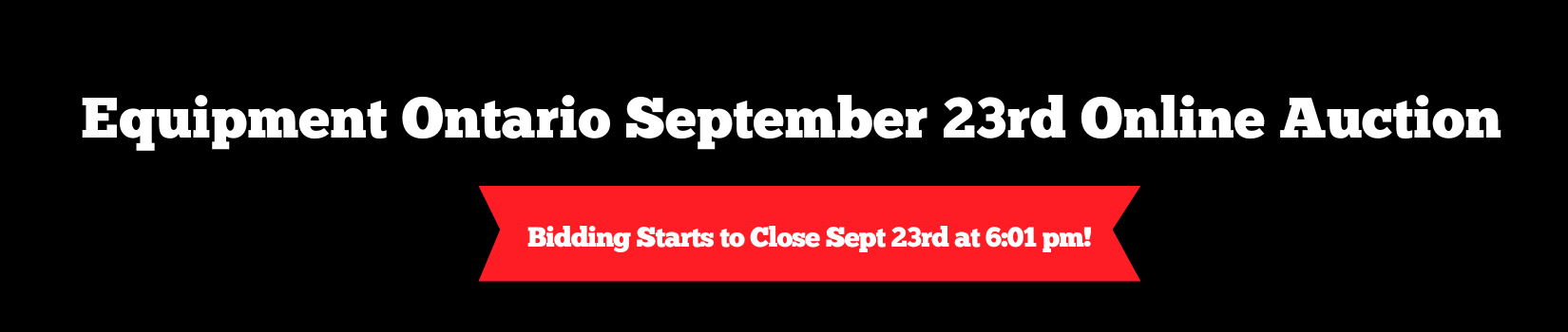 Equipment Ontario September 23rd Online Auction