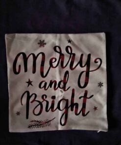 Merry and bright pillow cover
