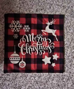 Merry Christmas with reindeer pillow cover