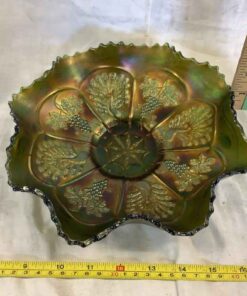 Carnival Glass Bowl - Peacock and Grape