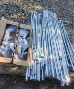 Large joblot of metal piping brackets etc selling as a Job Lot