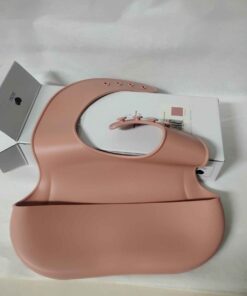 Silicone bib plain pink