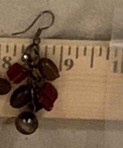 Red and Brown Earrings - pierced