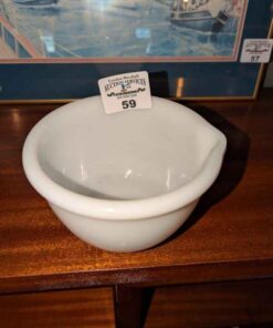 Milk Glass bake bowl with spout