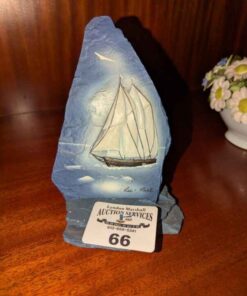 Sailboat painting on slate