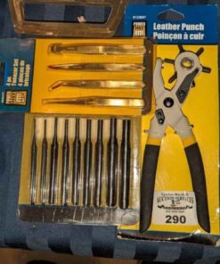 Power fist Leather punches, tweezers, etc