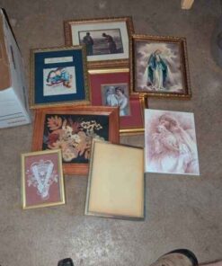 Collection of framed prints, frames, etc