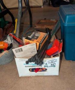 Measure tape, zip ties, nails, trimmer line
