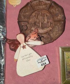 Angel and relief carved Plate wall accents