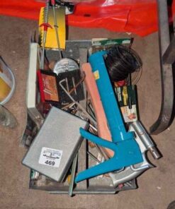 Caulking applicator, hack saw, screwdrivers, hex keys, etc
