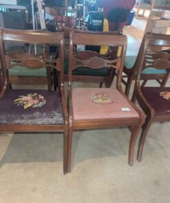 Antique Chairs with needle work seats