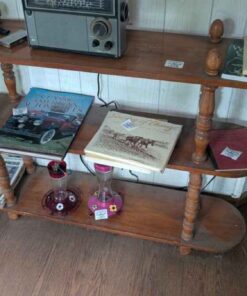 Multi tiered wooden stand
