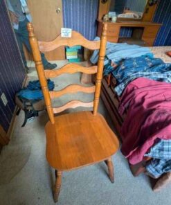 Ladder back wooden dining chair