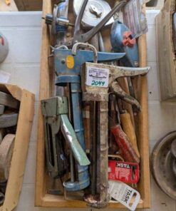 Caulking applicators, Chalk line powder, measure tape, Stapler, etc