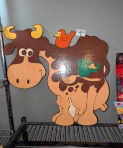 Whimsical Brown Cow Cut out
