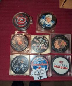 Collector Hockey pucks