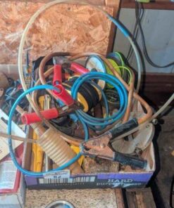 Booster cables, trimmer line, ear protection, etc