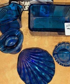 Cobalt Blue Ash tray, mini basket, shell dish, etc