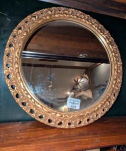 Round Wall mirror With decorative wood frame