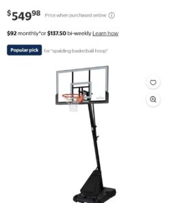 Spalding 54" basketball net VALUE $550.00