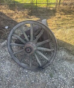 3 wooden wagon wheels