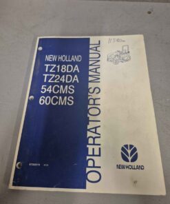 New Holland TZ18DA ,TZ24DA 54CMS AND 60CMS operators manual