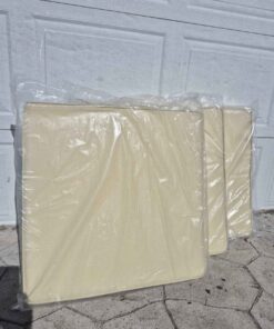 3 beige cushions 26x26