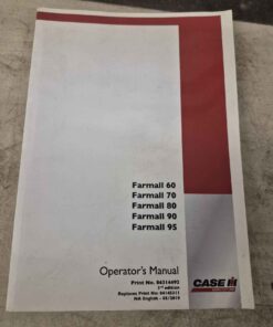 Farmall 60, 70 , 80, 90 & 95 operator's manual