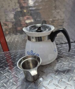 Faberware teapot and Davids tea strainer