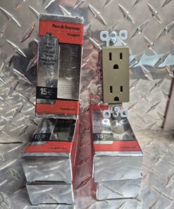 5 antique brushed bonze electrical outlets