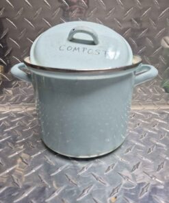 Granite compost pot with lid