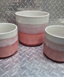 Qty 3 assorted 3 tone pink planters