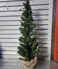 Approximately 3 foot prelit Christmas tree burlap