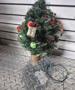 Small prelit Christmas tree
