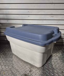 Tan/ blue Rubbermaid storage total