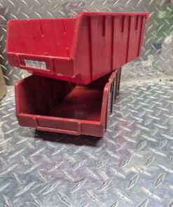 Large red parts bin